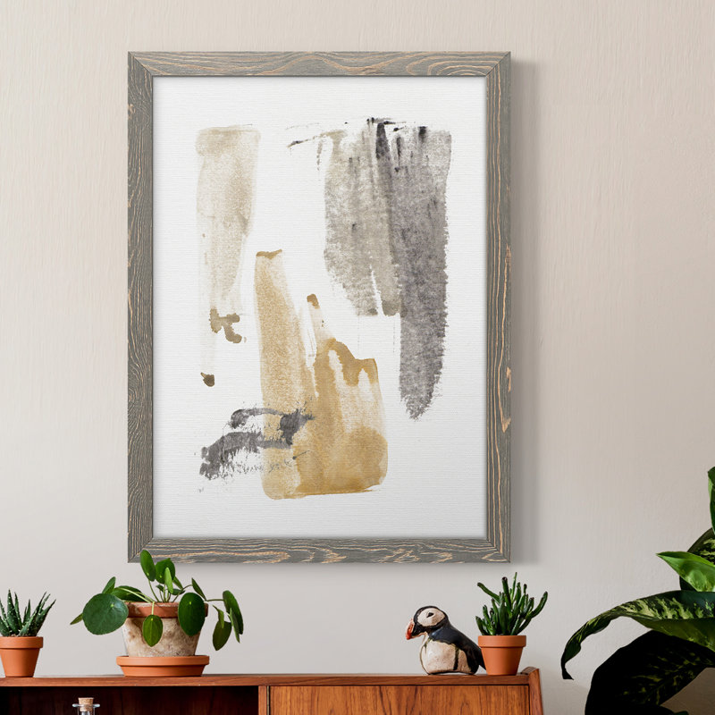 Toile encadrée de qualité supérieure Yellow Fields IV - prête à être accrochée, Cadre gris, H 37,5 po x l 27,5 po x P 1 po