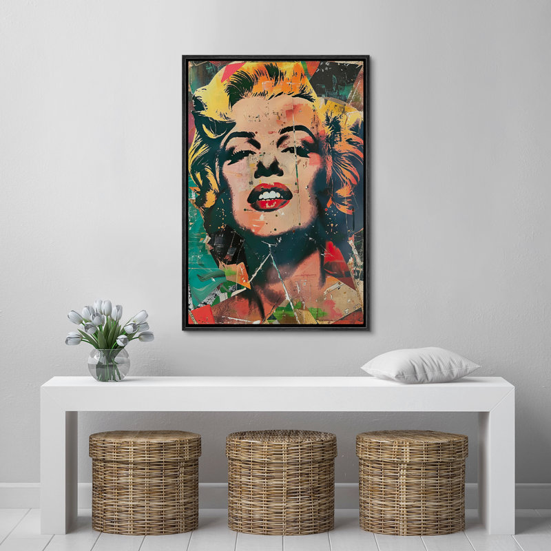 Pop Pop Street, Marilyn Monroe, graffiti coloré, art de chambre à coucher, impression sur toile encadrée, H 36 po x l 24 po