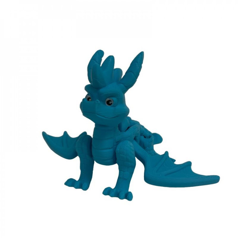 3D Printed Blue Flying Dragon Figurine