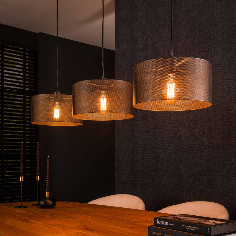 Hewson 3 - Light Kitchen Island Drum Pendant