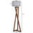 Luro Elegant Wooden Floor Lamp with Fabric Shade, Brown & Grey, 65.4 in Height | 17.7 in Shade Diameter, 16.9 in Base Diameter | E27 Socket, Max 60W, Stylish Design for Living Room & Bedroom, On/Off Switch