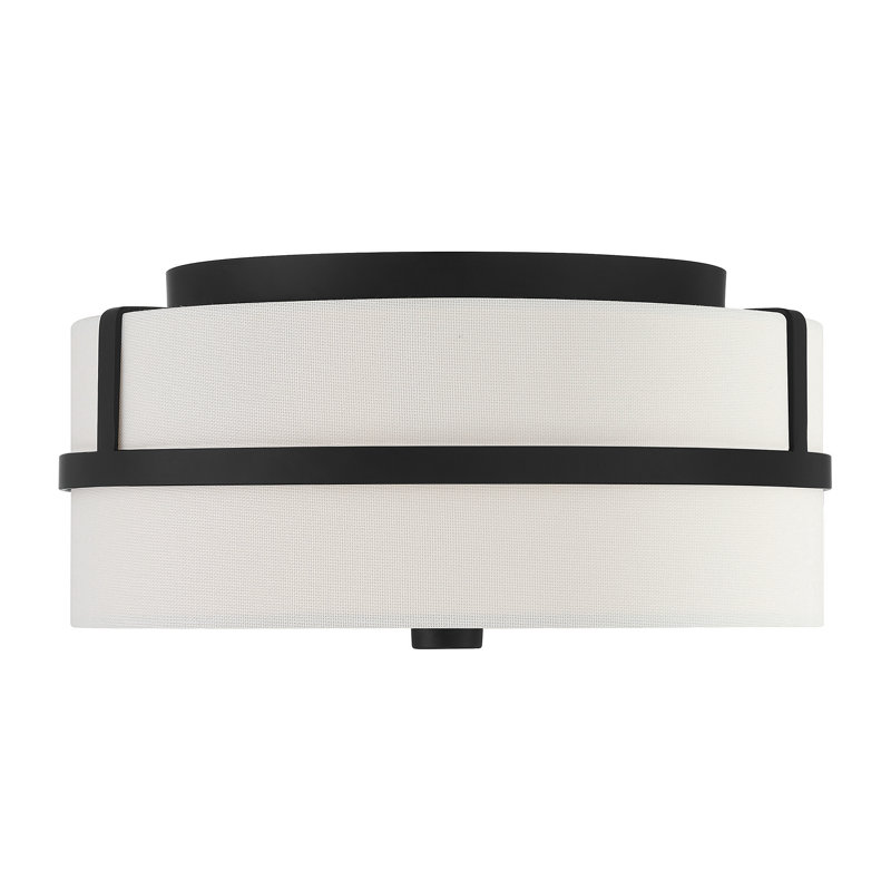 Plafonnier 2 lumières Meridian, Noir mat