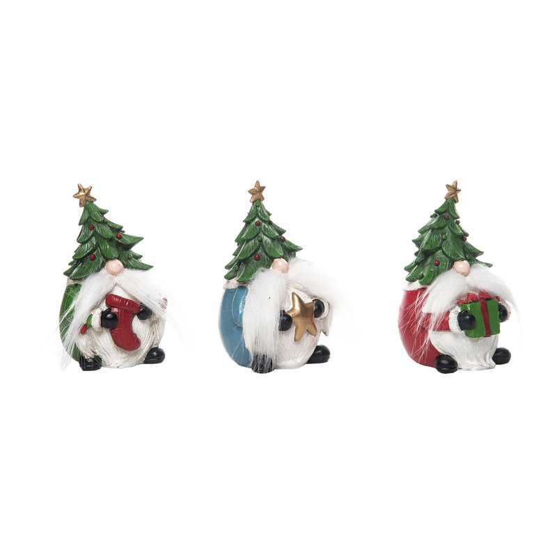  Ensemble de 3 gnomes en résine