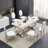 70" Faux Marble Top Metal Base Dining Table-93234940-93234941