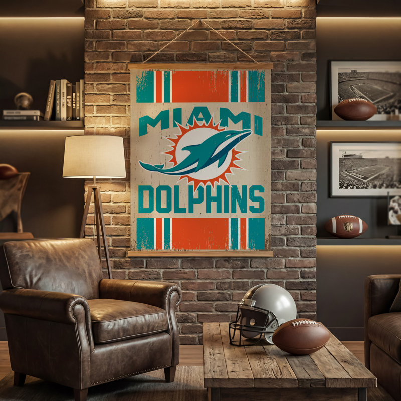Tapisserie murale 36 "x 54" Miami Dolphins, Dolphins de Miami