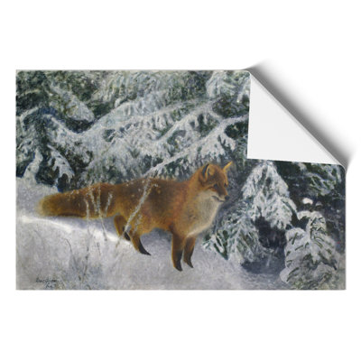 Fox in the Snow by Bruno Liljefors - Frameless Print