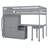Loft Bed with Stairs, Bookshelf, Drawers, Desk & Wardrobe-839479144-839479142