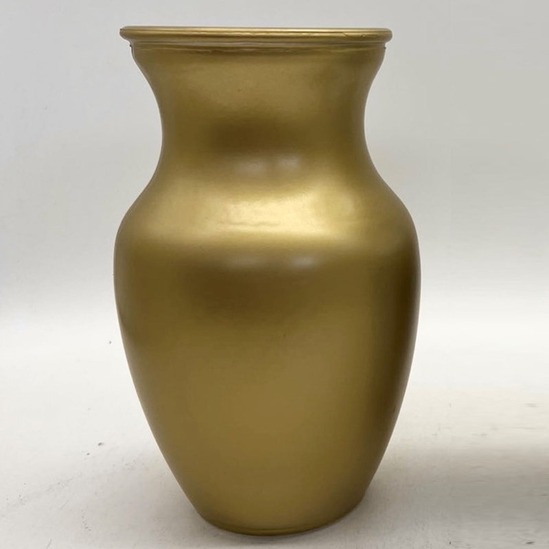 Vase en verre peint or métallique