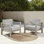Fauteuils club d'extérieur en aluminium avec coussins Magers
