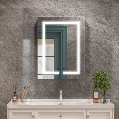 Chriss mm Wide mm H Mirrored Cabinet with Mirror and 3 Adjustable Shelves