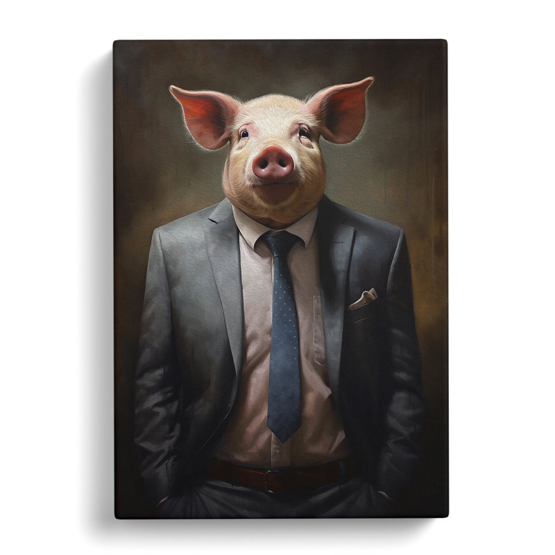 Pig In A Suit - Print, 60cm H x 40cm W x 3cm D