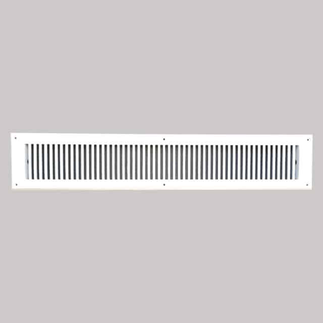 Retour mural en fonte d'aluminium, Blanc, 30" L x 4" W x 0.6" H