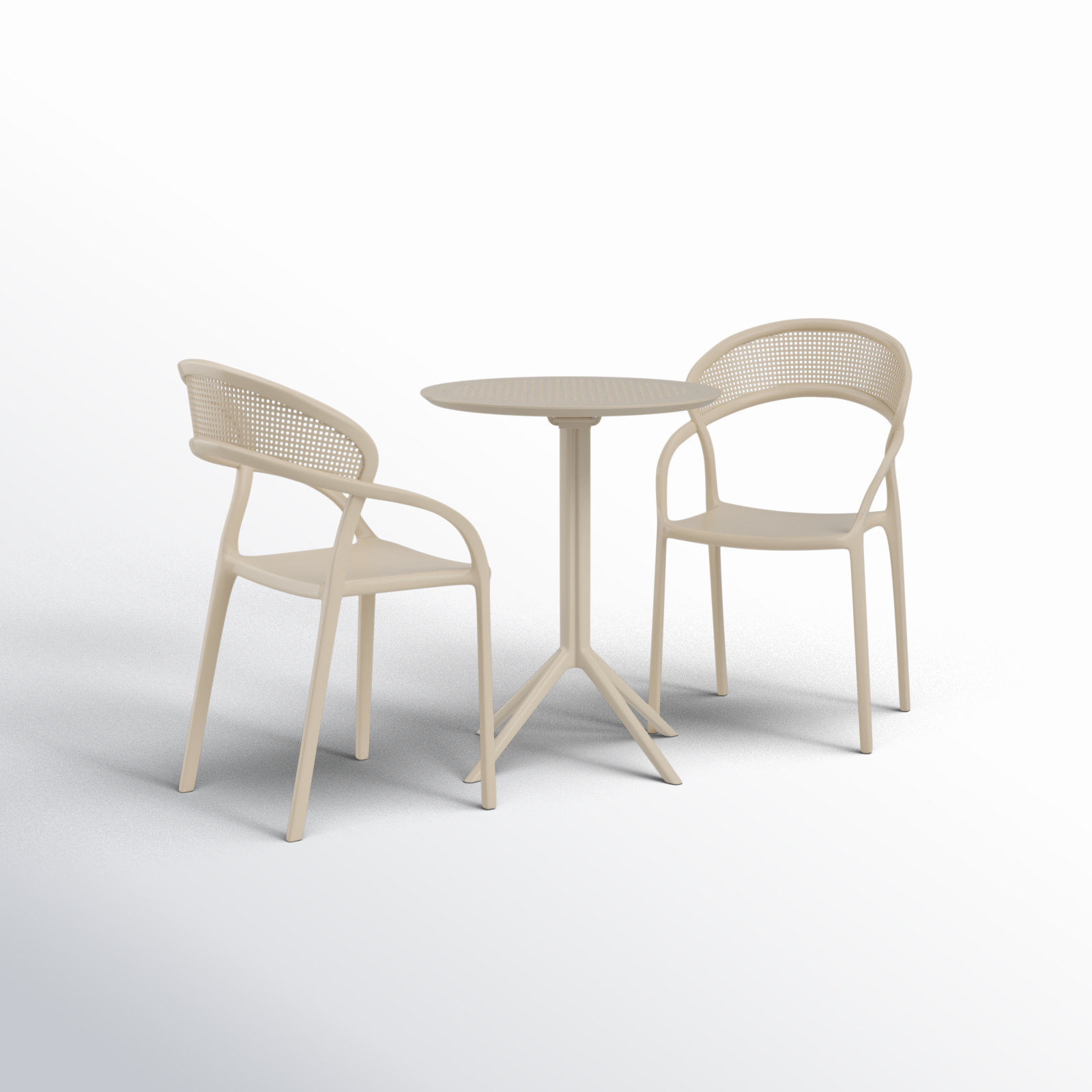 Farrah 24" Patio Bistro Set, Taupe