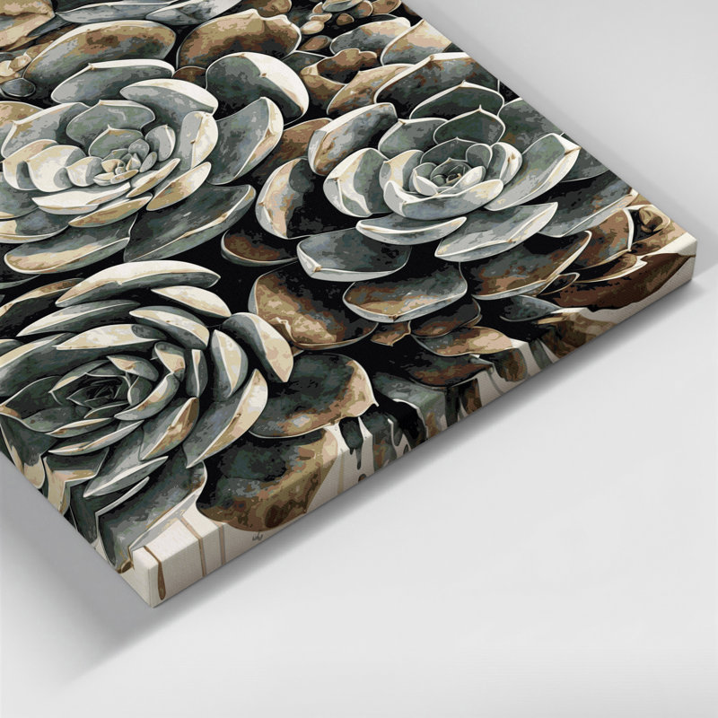 «Watercolor Botanical 81», art mural sur toile grise, H 20 po x l 24 po