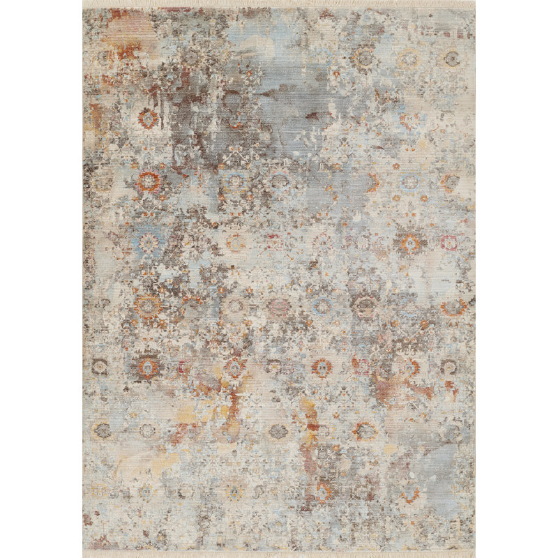 Tapis brun à motif abstrait Bundi, Rectangle 3 pi x 5 pi
