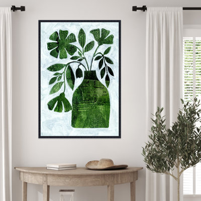 Abstract Green Floral No 2 by Kincer Framed Canvas Wall Art Print
