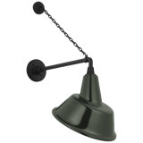 Thomas O'Brien, "Academy 17.5" Anchored Mack Barn Light in Matte Black with 16" Green Tilted Bowers Shade