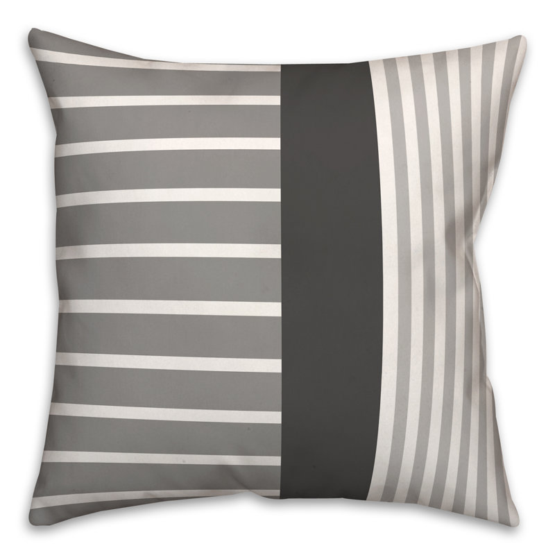 Abstract Outdoor Throw Pillow, Gray, 18" x 18"