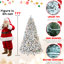 Arbre de Noël de 4 pi avec apparence floquée, 150 lumières Ul colorées, 21 pins, 366 pointes enneigées, structure à charnières pour une installation sans effort et configuration de base en métal stable,