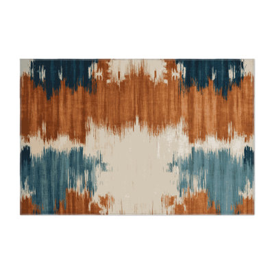 Tapis intérieur et extérieur brun Watercolor