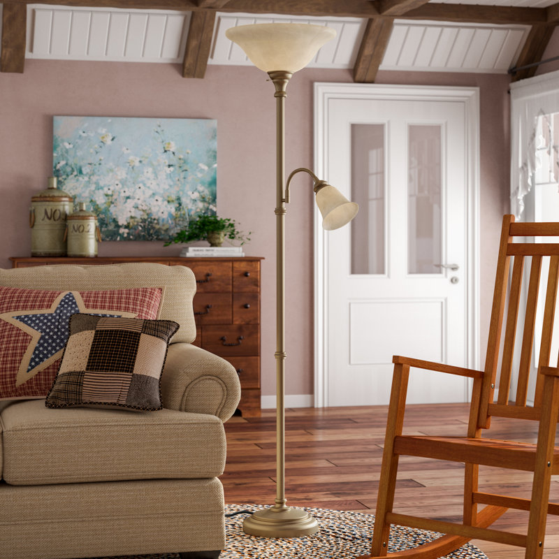 Lilibeth 72'' Torchiere Floor Lamp, Antique Brass
