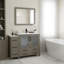Ensemble de meuble-lavabo autoportant 48 po avec plateau en céramique et miroir assorti Brescia
