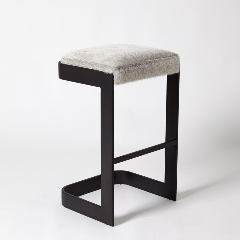 Upholstered Stool with Metal Frame