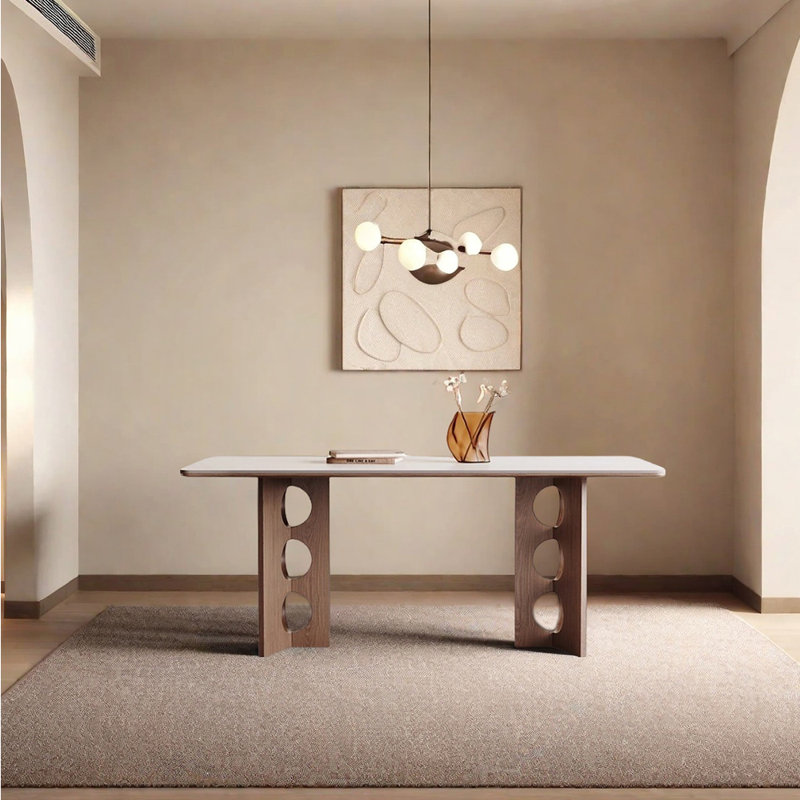 Table de salle à manger en frêne, H 29,53 po x L 59,06 po x l 31,5 po