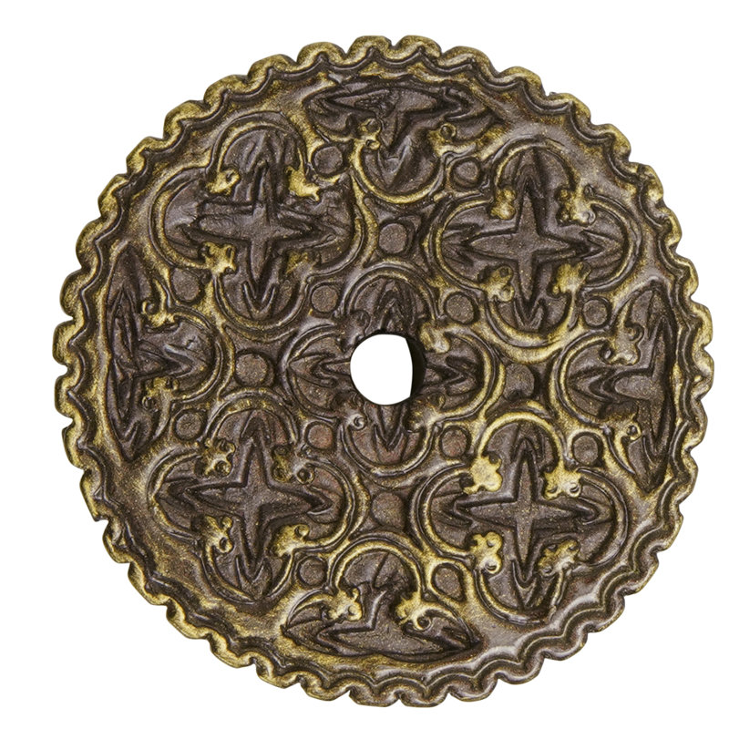 Écusson Americana rond tularosa au fini laiton antique, Laiton antique