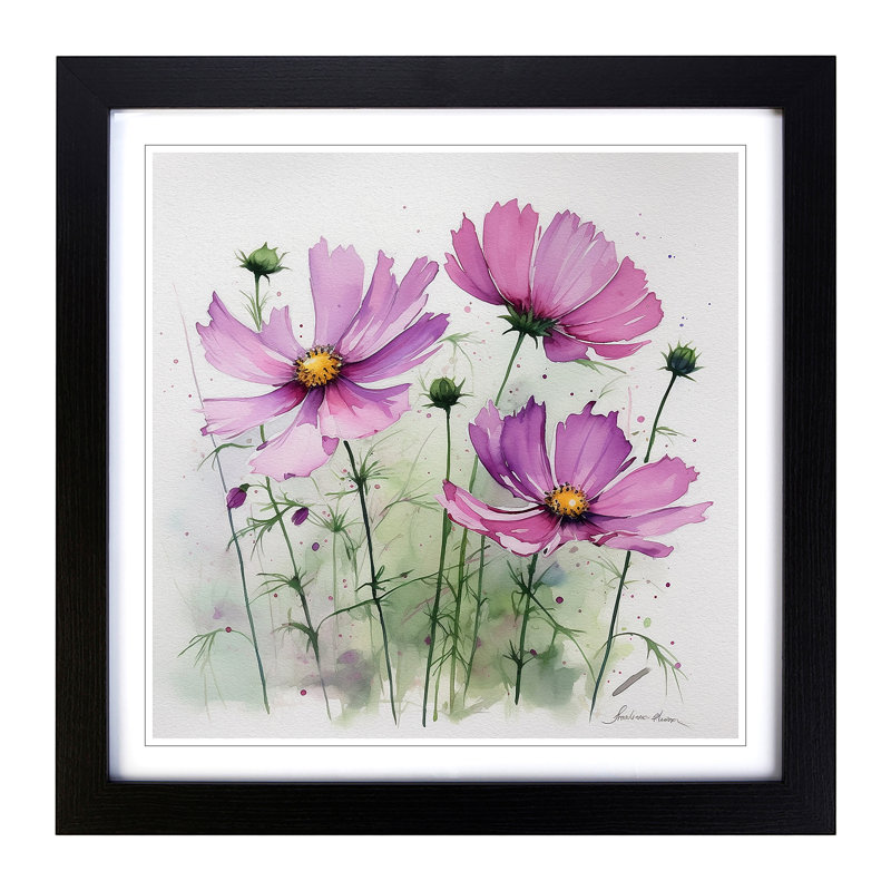 Cosmos No.1 - Single Picture Frame Print on Wood, Black