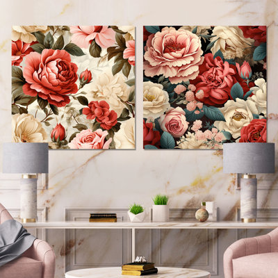 Desdemona - ensemble de 2 reproductions d'art sur toile florales