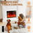 Electric Fireplace With Mantel, 1400W Faux Fireplace, Highly Realistic 3d Flame, Adjustable Temp, With Timer-130350234