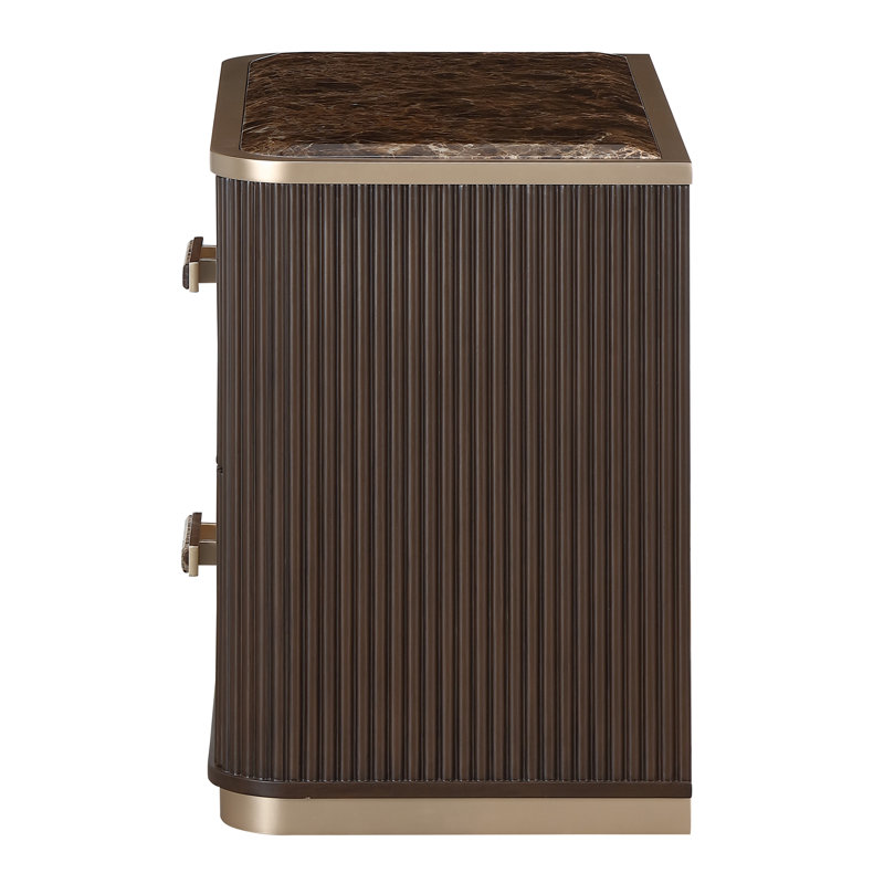 West Kensington 2-Drawer Nightstand - Medium Espresso, Brown