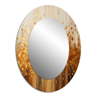 Golden Radiance II - Yellow Oval Wall Mirror Decor