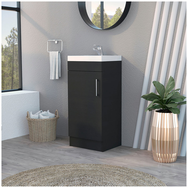 Black Wengue Rectangle Bathroom Vanity