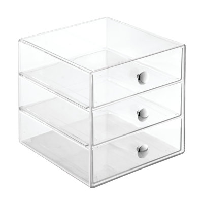 Clint Plastic 3-Drawer Makeup Organizer