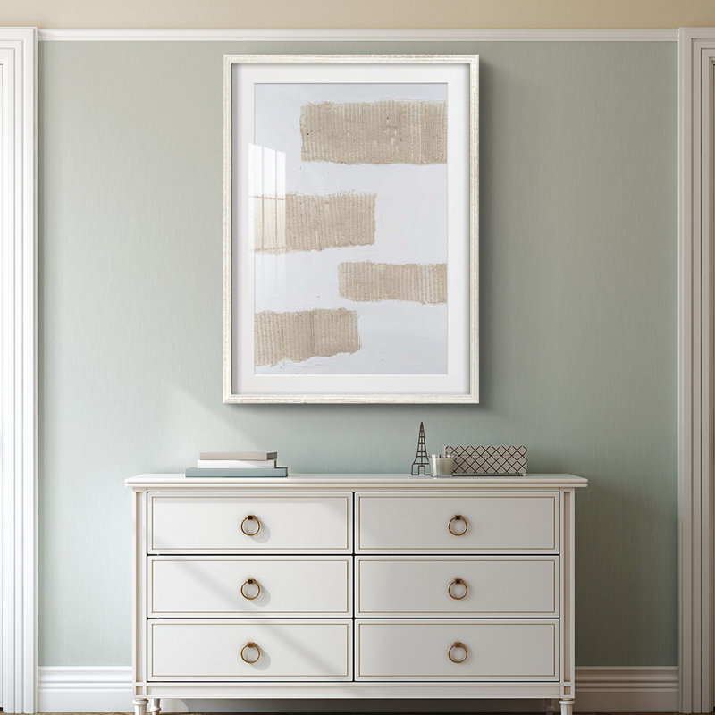 Ecru Textures I -Framed Print, 19.5" H x 16.5" W