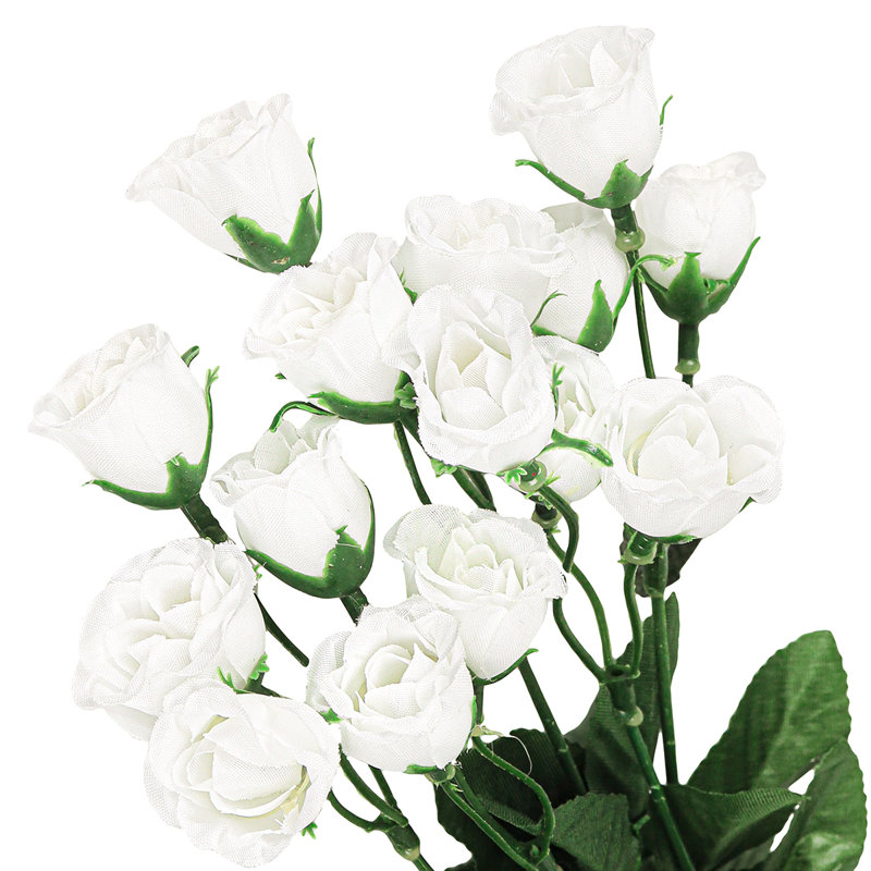 Bouquet de roses artificielles, Blanc