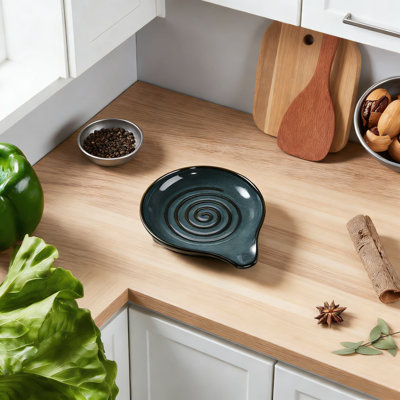 Ceramic Spoon Rest For Stovetop, Heat-Resistant Utensil Holder With Deep Contour Design To Catch Drips, Scratch-Resistant And Dishwasher Safe For Kitchen Countertop Organization