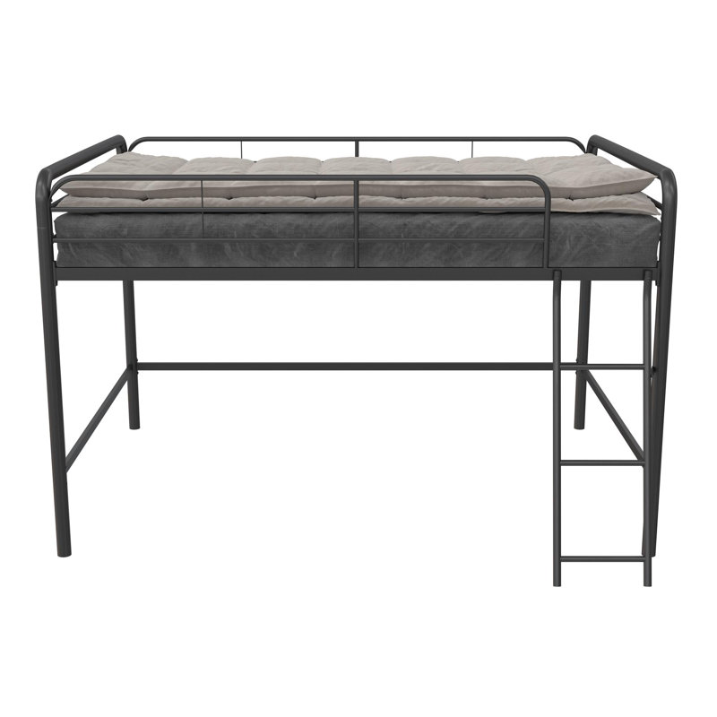 Daury Junior Loft Metal Bed, Full, Black