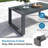 44" X 22" All-Weather Aluminum Outdoor Gray Coffee Table With Tempered Glass Top