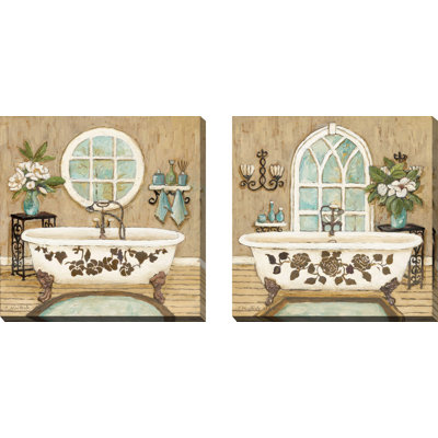 " Country Bath I " 2 Piece Art Acrylic Set