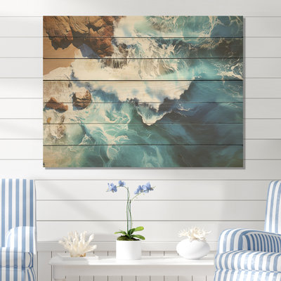 Skyblue, vagues côtières aériennes I - plage sur bois