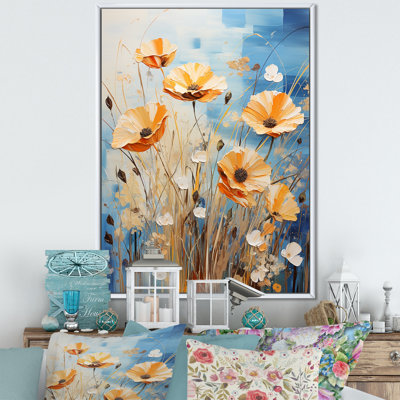 «Yellow Calm Cornflowers Meadows» - Art mural bleuets