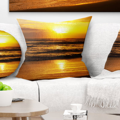 Sunset over Dark Sea - Sea & Shore Printed Pillow