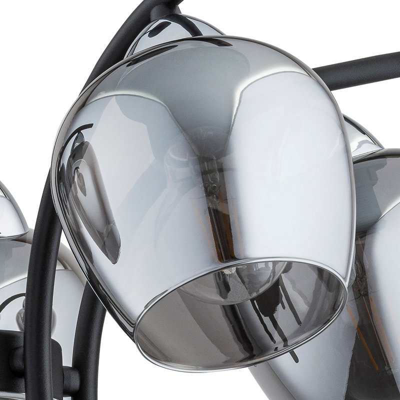 Dickens 5 - Light Chandelier, Chrome, Graphite