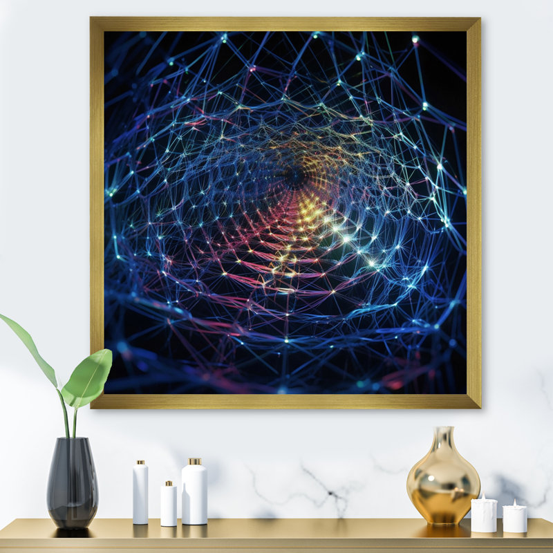 Futuriste Infinity Matrix I - Fractals, impression d'art mural, Cadre doré à une seule photo, H 24 po x l 24 po x P 1 po