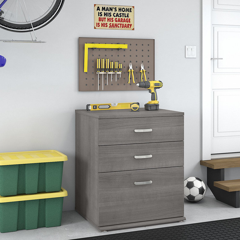 Garage Single Storage Cabinet ( 34'' H x 28'' W x 25'' D), Platinum Gray