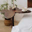 Table d'appoint en bois en forme de papillon en bois de noyer