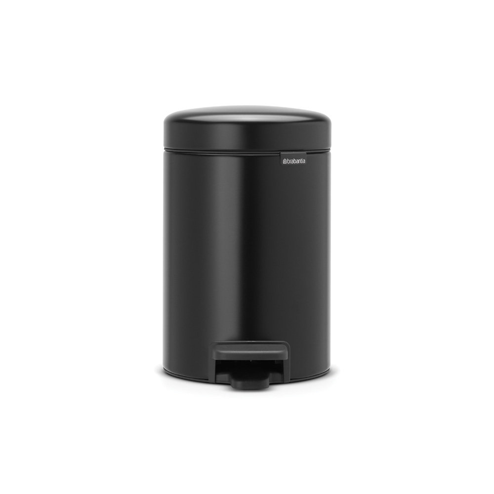 Brabantia Newicon Step On Trash Can, 5.3 Gallon (20 Liter), Matte Black